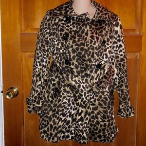 Leopard Double Breasted Coat Size: PP Michael Kors